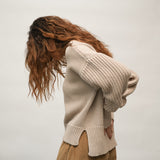 Emmy Organic Cotton Knitted Jumper in Beige Marl