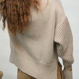 Emmy Organic Cotton Knitted Jumper in Beige Marl