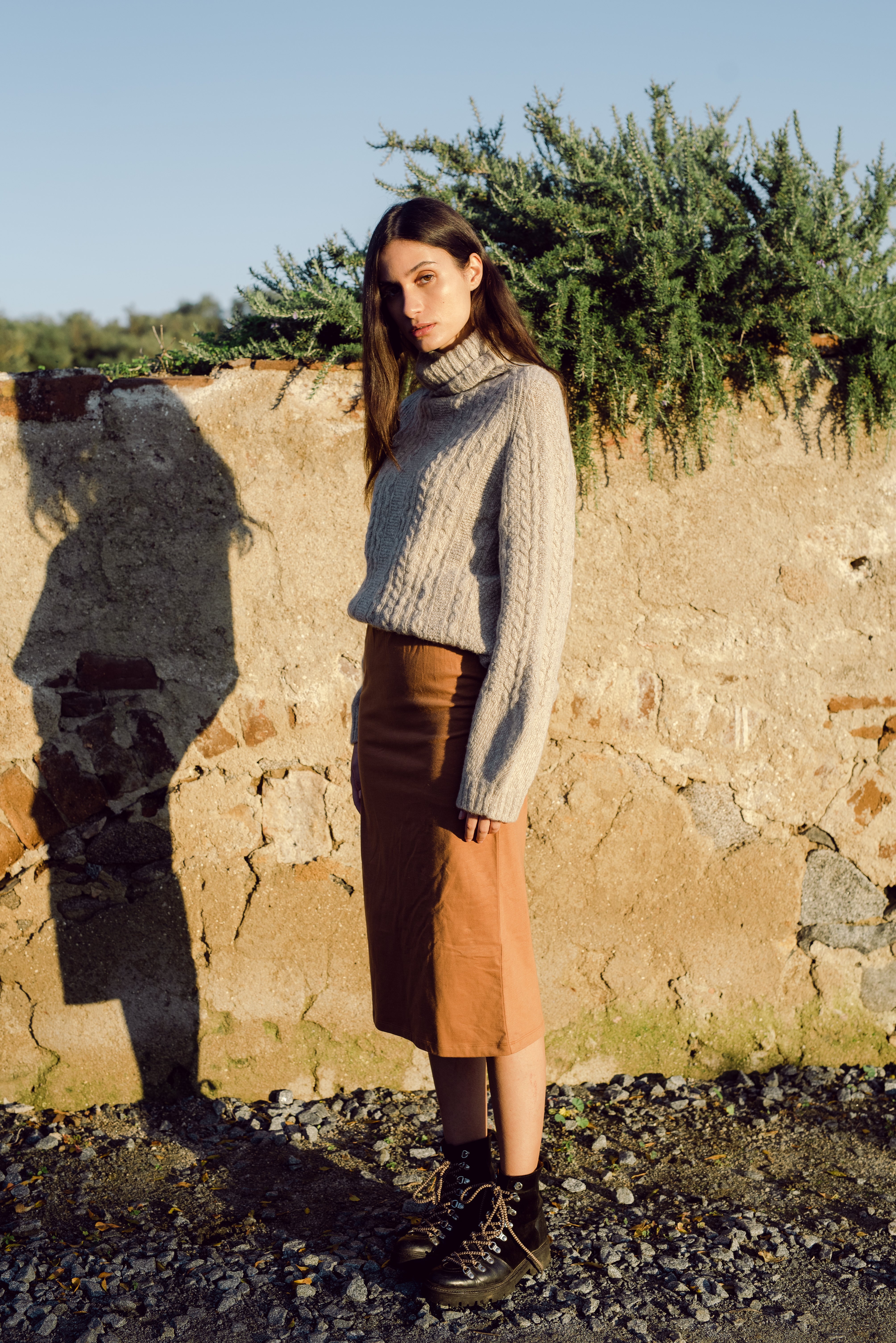 Pam Skirt In Tan Size M