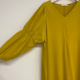 Sora Organic Cotton Jersey and Poplin Dress in Chartreuse