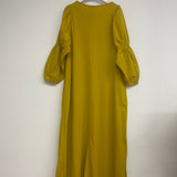 Sora Organic Cotton Jersey and Poplin Dress in Chartreuse