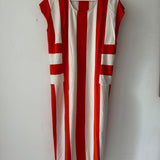 Carol Organic Cotton Dress in Cream and Paprika S Preloved
