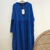 Bramble Organic Cotton Dress in Cobalt Blue S Preloved