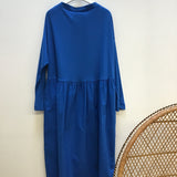 Bramble Organic Cotton Dress in Cobalt Blue S Preloved