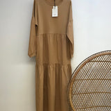 Mirabelle Organic Cotton Dress in Camel XS Preloved