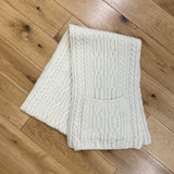 Pippy Lambswool Knitted Scarf in Ecru