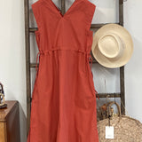 Athena Organic Cotton Dress in Rust