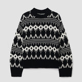Leo-Sue Organic Cotton Knitted Jumper in Black Fair Isle