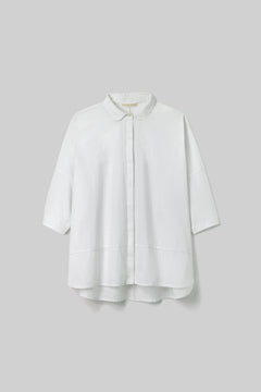 Lissie Organic Cotton Poplin and Jersey Shirt in White
