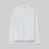 Maisy Organic Cotton Poplin and Jersey Shirt in White