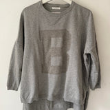 Marlo Organic Cotton Varsity Jumper in Grey S Preloved