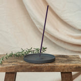 Ceramic Incense Plate in Graphite Black