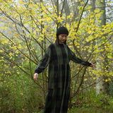 Matilda-Cay Knitted Check Dress in Rosin Green and Black Check