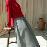Sugi Cotton Linen Knit Cardigan in Scarlet