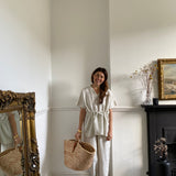 Vanora-May Linen Trousers in Stone