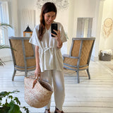 Vanora-May Linen Trousers in Stone