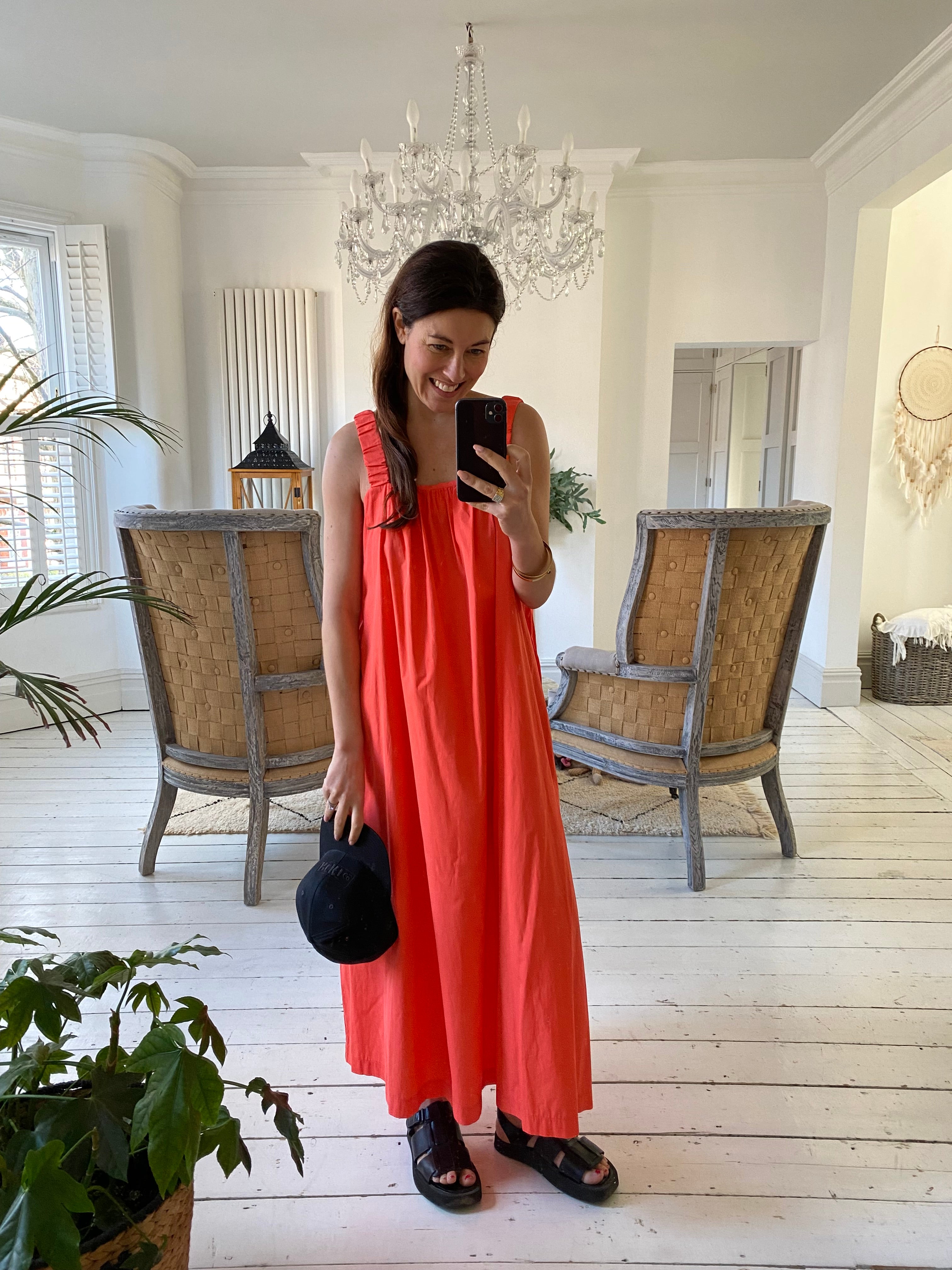 Onda Organic Cotton Dress in Coral