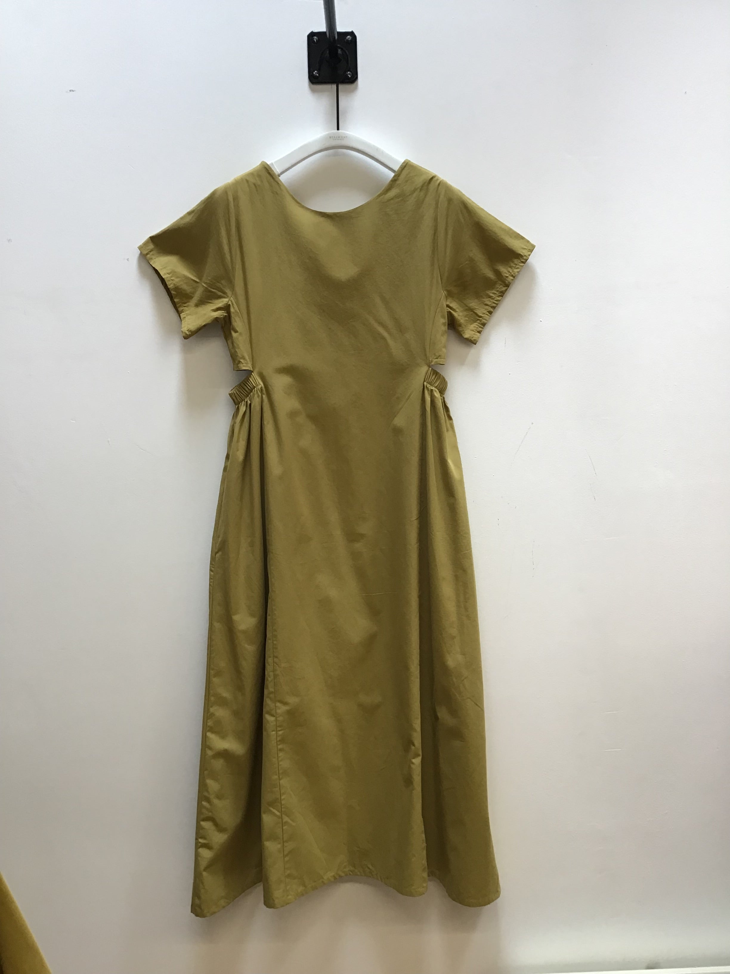 Nathalia Organic Cotton Dress in Bright Olive Sample