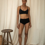 Endija Organic Cotton High Waisted Briefs In Black