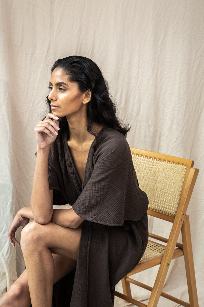 Aspyn Organic Cotton Robe in Cacao