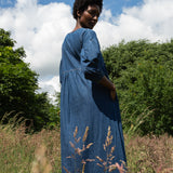 Harumi-Leigh Organic Cotton Denim Dress in Mid Blue