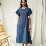 Nathalia Organic Cotton Dress in Midnight