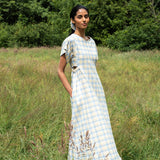 Nathalia-Cay Organic Cotton Seersucker Dress in Pastel Gingham by HANNAH BEAUMONT