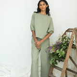 Taya Organic Cotton Felpe Trouser in Pistachio