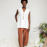 Wren-May Linen Vest in Snow White