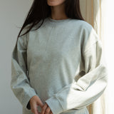 Hattie Organic Cotton Felpe Sweatshirt in Grey Marl