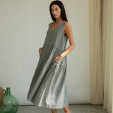 Kyra-Cay Organic Cotton Double Gauze Dress in Monochrome Gingham