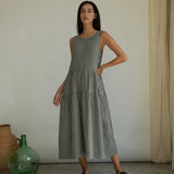 Kyra-Cay Organic Cotton Double Gauze Dress in Monochrome Gingham