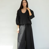 Mazu Organic Cotton Poplin Trouser in Black