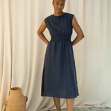 Ottillie-May Linen Dress in Midnight