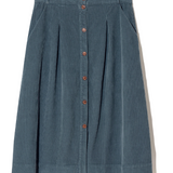 Alyvia Organic Cotton Cord Skirt in Petrol