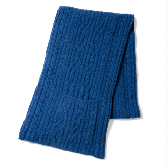 Pippy Lambswool Knitted Scarf in Cobalt