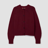 Sian Organic Cotton Knitted Cardigan in Bordeaux