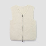 Sidney Wool Knitted Vest in Ecru