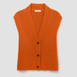 Aila Organic Cotton Knitted Vest in Brick