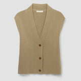 Aila Organic Cotton Knitted Vest in Taupe