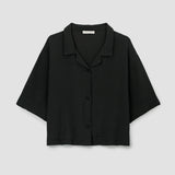 Ameera Organic Cotton Cheesecloth Shirt in Black