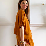 Ariel Organic Cotton Top in Pecan by HANNAH BEAUMONT