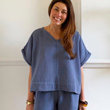 Ariel Organic Cotton Top in Pewter by HANNAH BEAUMONT