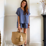 Gilma Organic Cotton Shorts in Pewter by HANNAH BEAUMONT