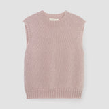 Arosa Mohair Knitted Vest in Shell Pink by HANNAH BEAUMONT