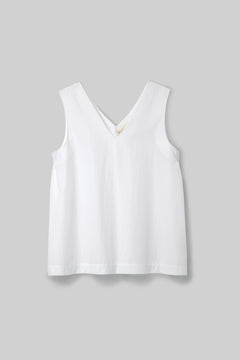 Azure Organic Cotton Poplin Top in White