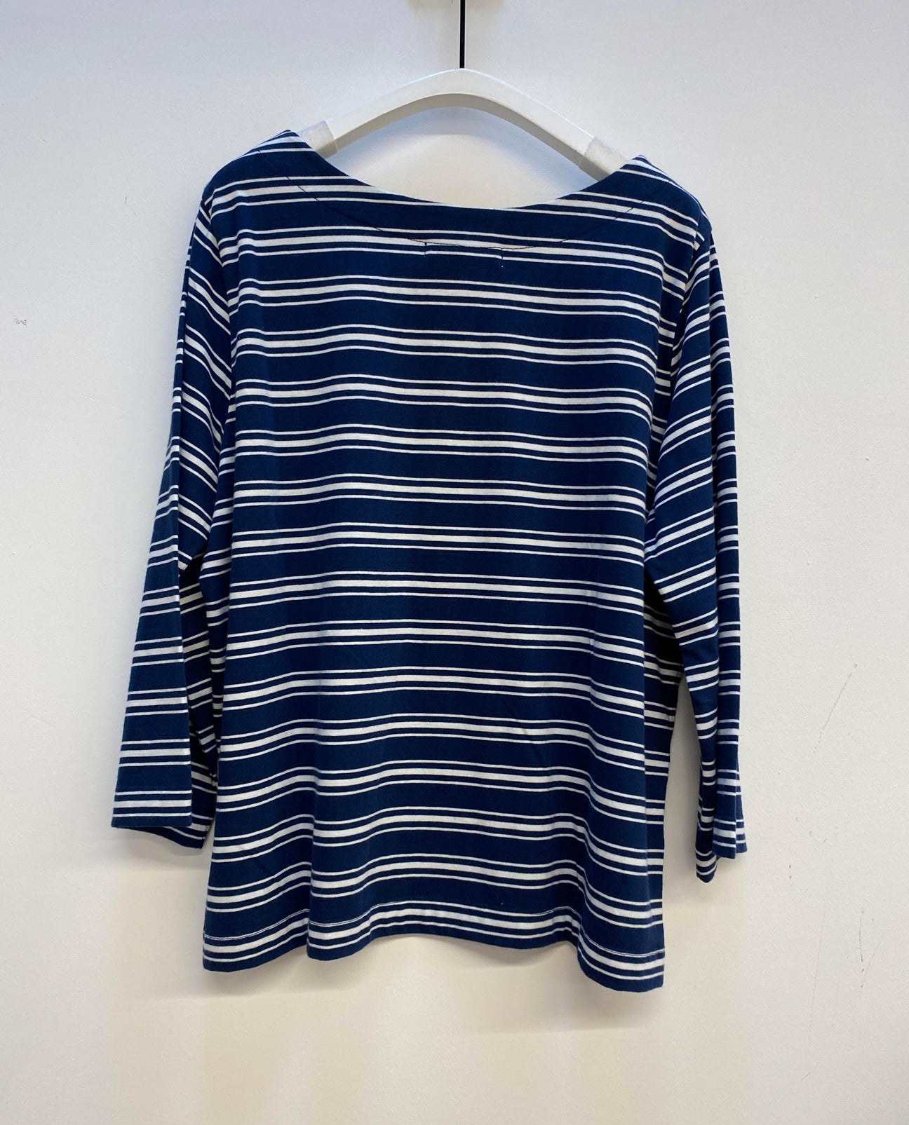 Babi Organic Cotton Stripe Top In Indigo & White Stripe