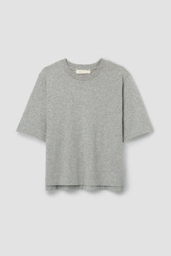 Bay Organic Cotton Jersey Top in Grey Marl