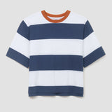Bay-Sue Organic Cotton Top in Midnight and White Bold Stripe