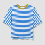 Bay-Sue Organic Cotton Top in Sea Blue and White Stripe